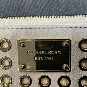 Michael Kors White Studded Clutch
